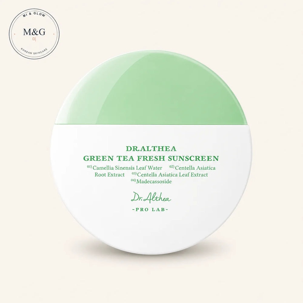 Dr. Althea Green Tea Fresh Sunscreen SPF50+ 45ml — calming Korean sunscreen with green tea and centella