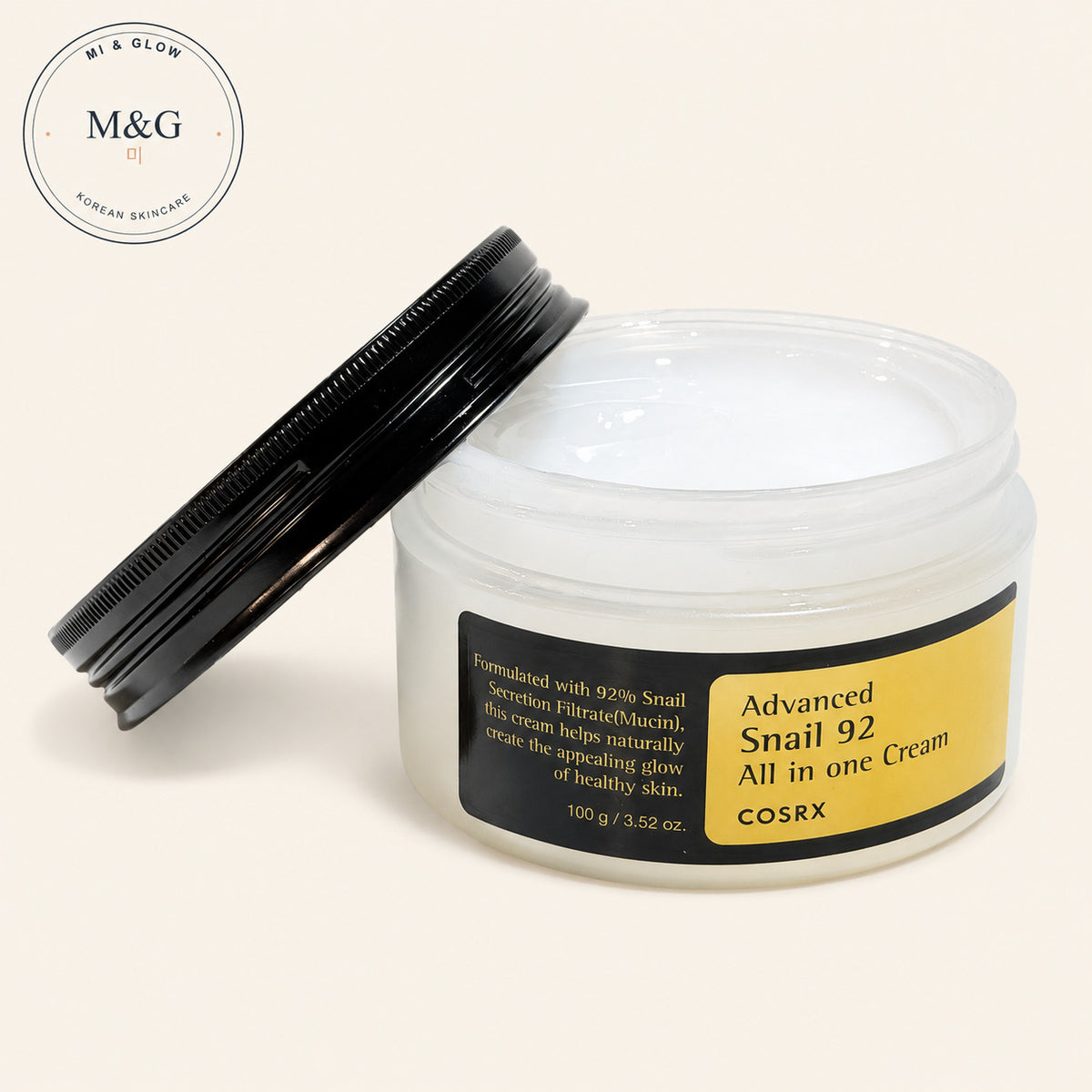 COSRX Advanced Snail 92 All In One Cream 100g — texture of the Korean snail mucin moisturiser