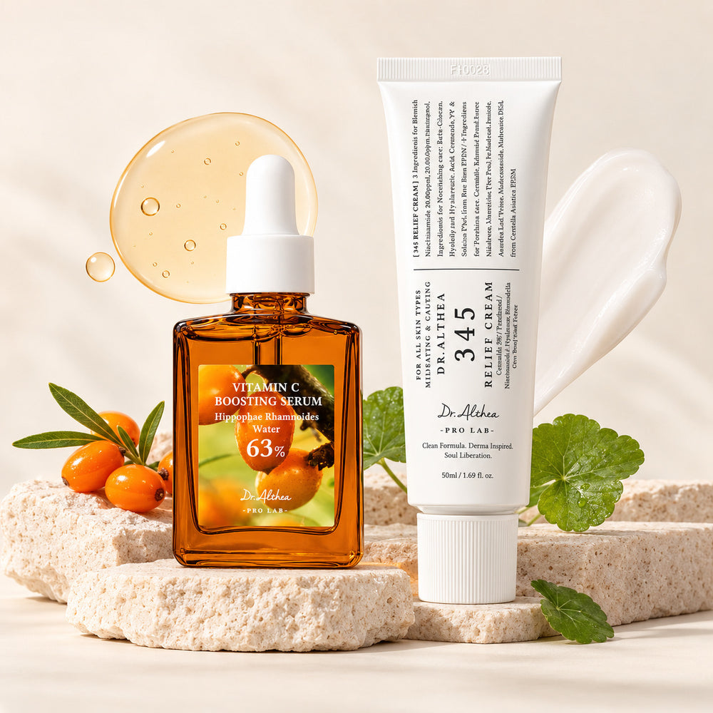 Dr. Althea Vitamin C Boosting Serum and 345 Relief Cream Korean skincare bundle