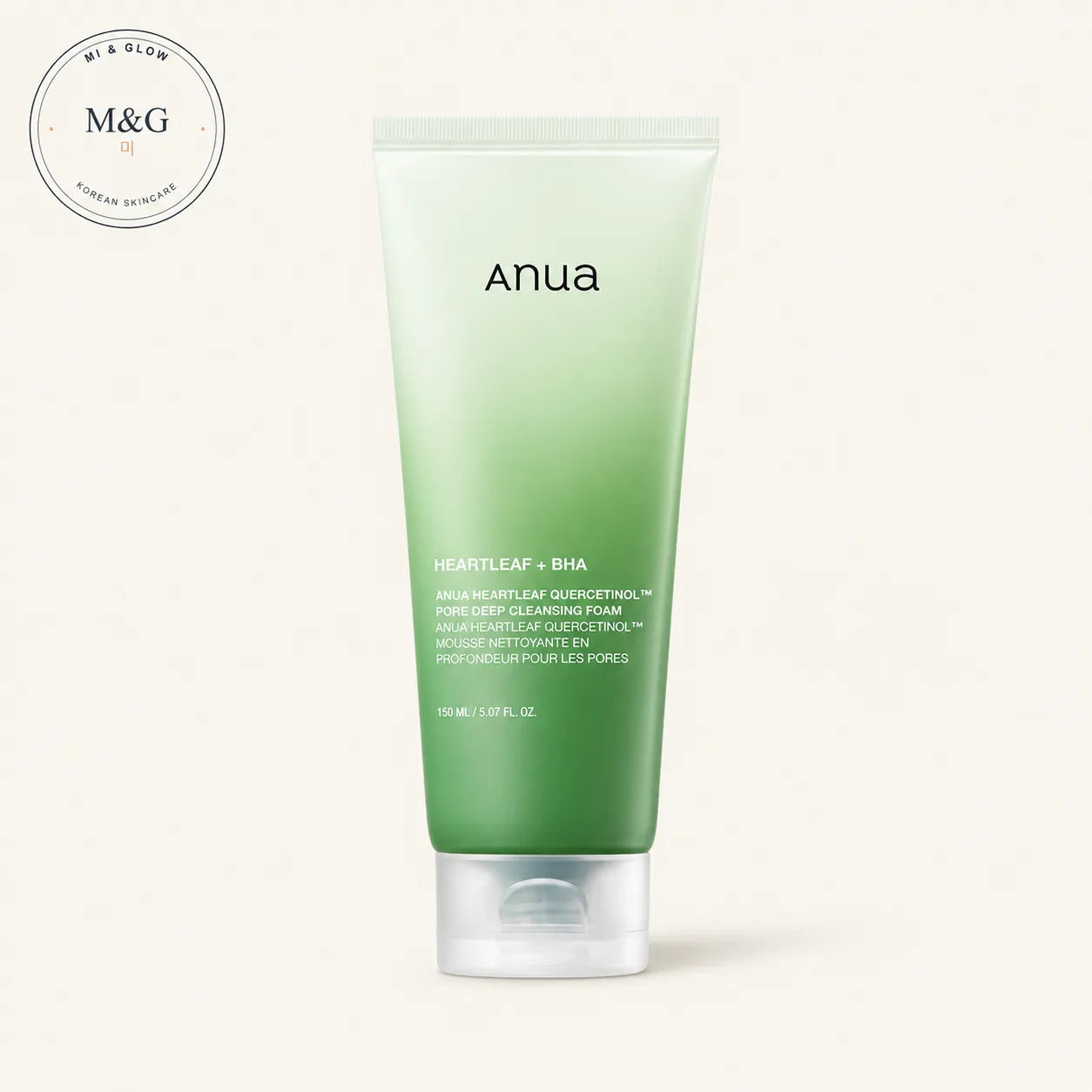 Anua Heartleaf Quercetinol Pore Deep Cleansing Foam 150ml — Korean BHA pore cleanser for oily, blemish-prone skin