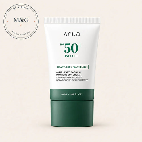 Anua Heartleaf Silky Moisture Sun Cream SPF50+ PA++++ 50ml — calming Korean sunscreen with heartleaf