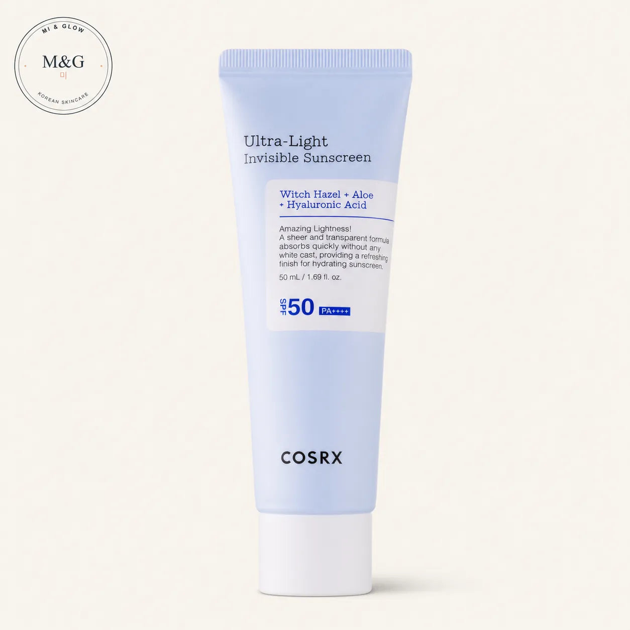 COSRX Ultra-Light Invisible Sunscreen SPF50 PA++++ 50ml — weightless Korean sunscreen with no white cast
