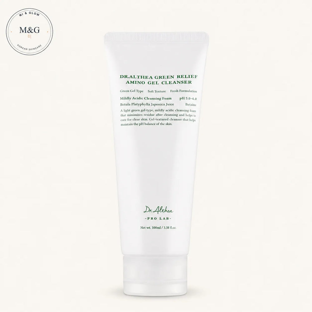 Dr. Althea Green Relief Amino Gel Cleanser 100ml — mildly acidic Korean gel cleanser with birch juice