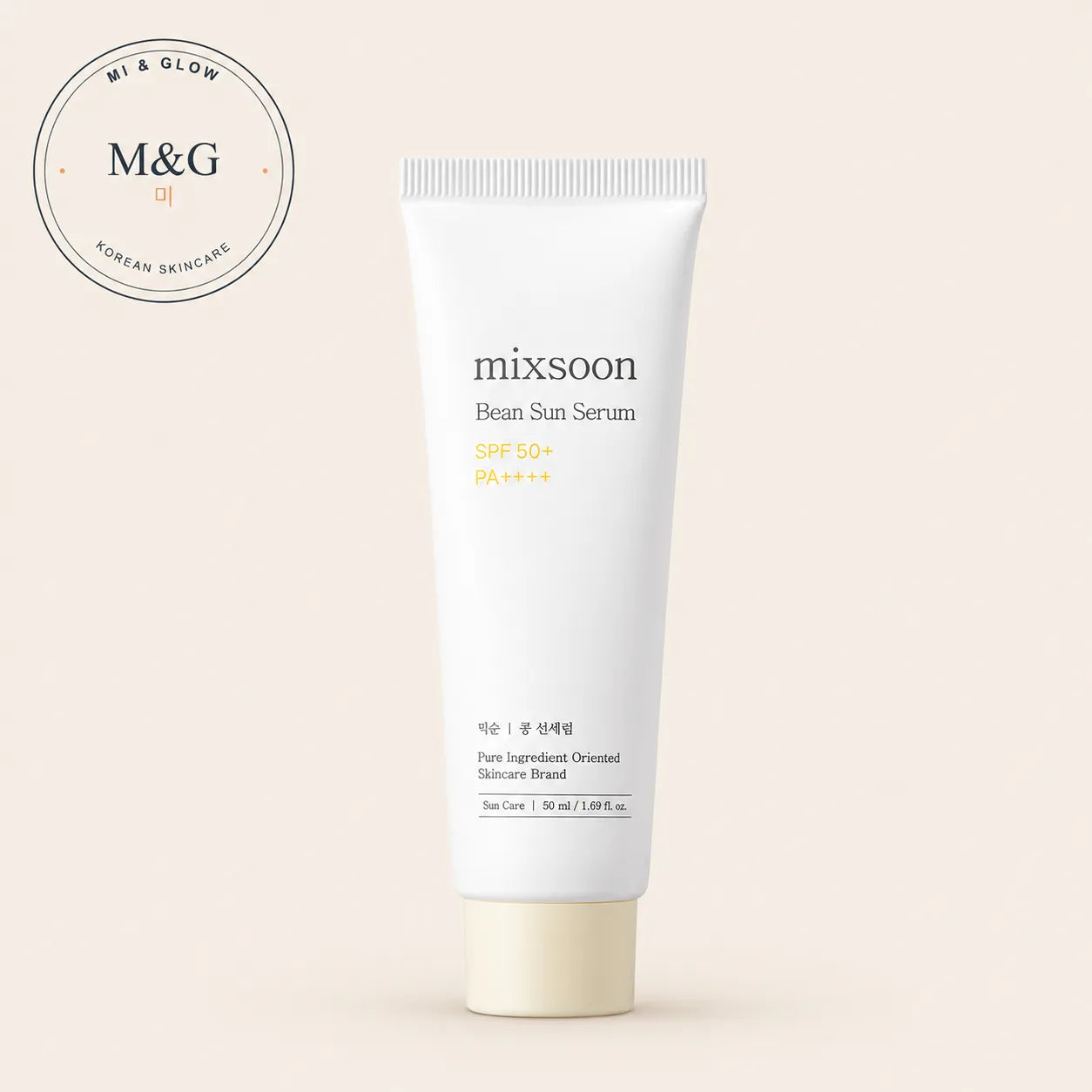 mixsoon Bean Sun Serum SPF50+ PA++++ 50ml — minimalist Korean sun serum with fermented bean